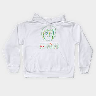 Sad woman with red accent Kids Hoodie